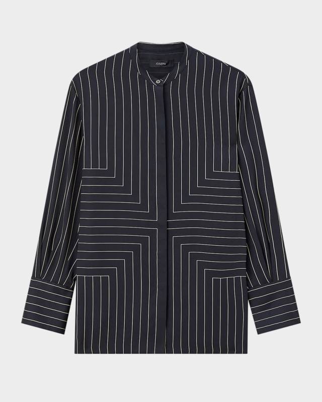 Athena Geometric Striped Blouse
